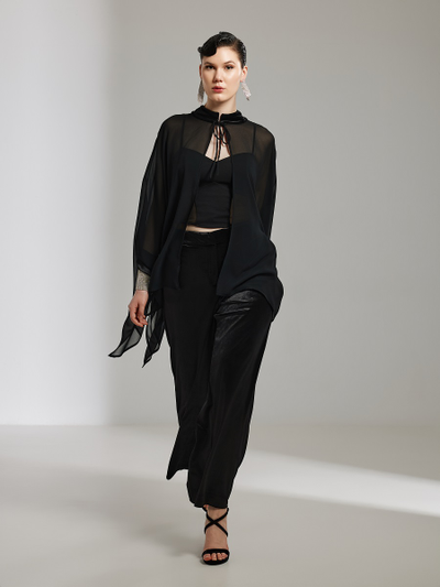 Вечерний полупрозрачный топ - накидка