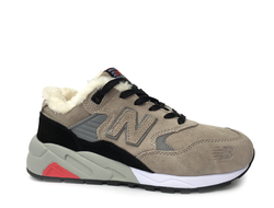 New Balance 580 серые с черным, замша/мех (41-45) Арт: 036F