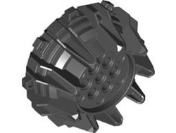 Wheel Hard Plastic with Small Cleats and Flanges, Black (64712 / 4538782)