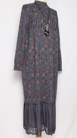 ПЛАТЬЕ БОХО хлопок "ПРОВАНС ВОЛАН" джинс р.46-54