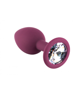 ТЕМНО-КРАСНАЯ СИЛИКОНОВАЯ ПРОБКА С ПРОЗРАЧНЫМ КРИСТАЛЛОМ s