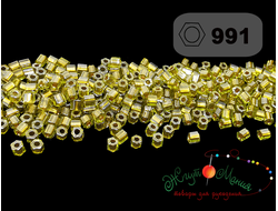 Toho Hexagon 991 Gold-Lined Peridot / Окрашенный изнутри перидот с внутренней позолотой