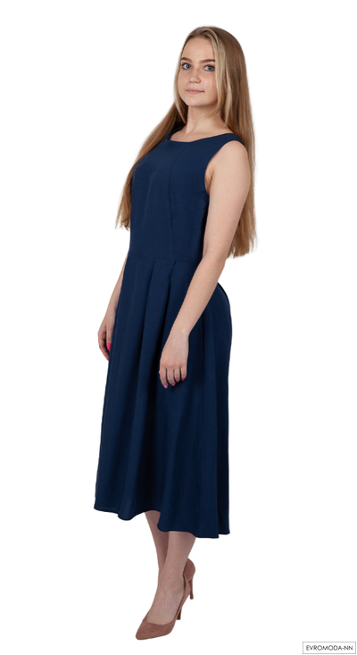 Платье темно-синее миди Linea Cinque (L)