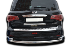 Защита заднего бампера "уголки" большая d76/42 для Infiniti QX80