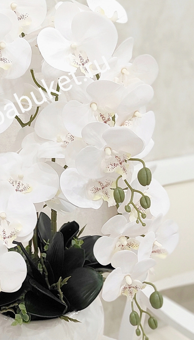 Искусственные цветы Орхидеи/Купить в Москве/Композиция из искусственных цветов Орхидея белая № ОР025