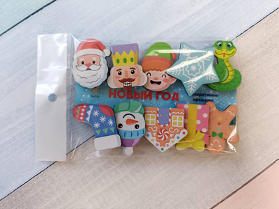 Набор фигурок для творчества. Декоративные прищепки "Новый год"