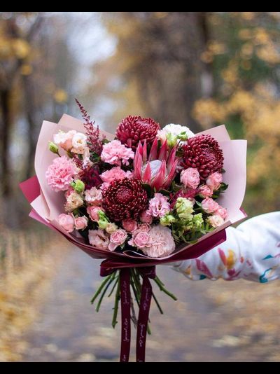 Букет цвета марсала