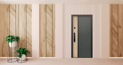 Стальная дверь   Эдинбург с зеркалом (биометрический замок)