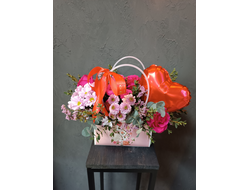 Сумочка "Цветы+сердце"