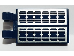 Tile, Modified 2 x 3 with 2 Clips with Solar Panels Pattern, Dark Blue (30350bpb105 / 6309239 / 6331694)