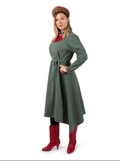 "Донское" базовое платье - укороченное, 100% крапива