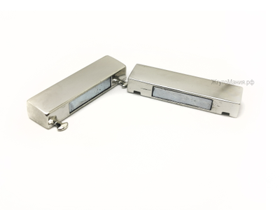 УЦЕНЕННЫЙ ТОВАР! МАГНИТНАЯ ЗАСТЁЖКА ПЛОСКАЯ - 002  - 35*4мм - НИКЕЛЬ / СЕРЕБРО