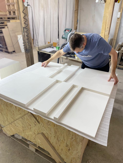 Гипсовая 3D панель "Цефей" (фото с производства 2)