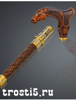 Эксклюзивная трость резная с клинком "Темный Конь с седлом"