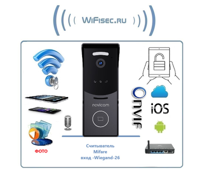 STRICT MR IP WIFI BLACK - IP вызывная панель 2.1 Мп со СКУД и WIFI, встроенный регистратор (фото) встроенный считыватель Mifare (Tuya/Smart Life)