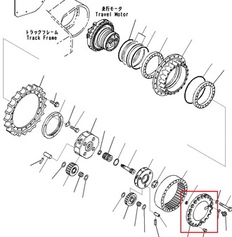 2034833 Крышка бортового редуктора Hitachi