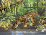 Леопард у воды рт-0023, Риолис (набор для вышивания нитками) vkn