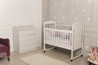 Кровать Incanto Civetta колесо качалка, белый