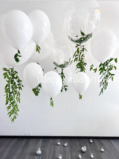 Шар баблс с живой зеленью 50см