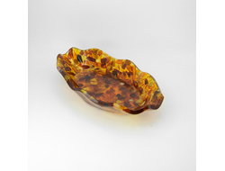 Тарелка овал с мелким янтарем