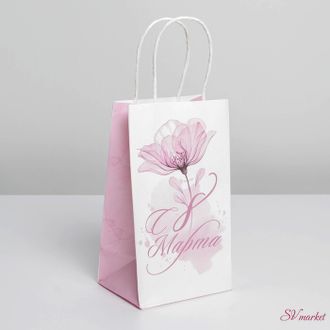 Пакет подарочный крафтовый «Цветок», 12 × 21 × 9 см