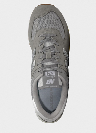 New Balance 574 Серые с белым (Экозамша) сверху