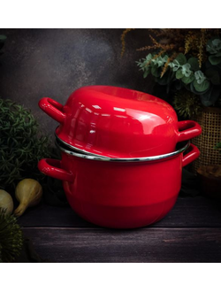 Кастрюля для мидий 2,8 л красная h 17,5cm, d 18cm