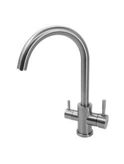 Смеситель для кухни с краном для питьевой воды БАРЬЕР SAFE-03SN, сатиновый никель