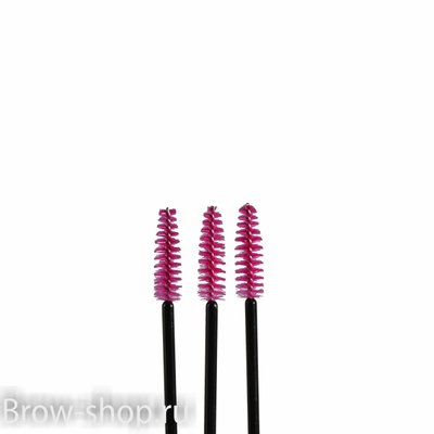 Нейлоновые щеточки для бровей розовые 50шт/уп