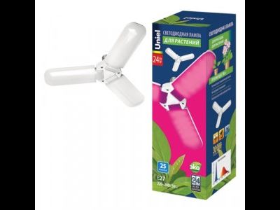 Лампа Uniel для рассады и раст. P65 E27 24W 25мкм/с 84x240 матовая LED-P65-24W/SPSB/E27/FR/P3