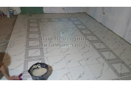 Укладка керамогранита на пол по эскизу заказчика