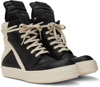 Кроссовки Rick Owens Black and Off-White Geobasket