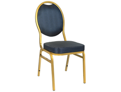 Банкетный стул Квин 20мм - золотой, синяя корона
