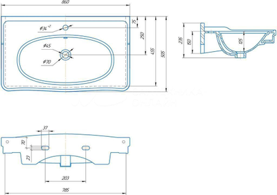Тумба с раковиной Opadiris Кантара 85 слоновая кость