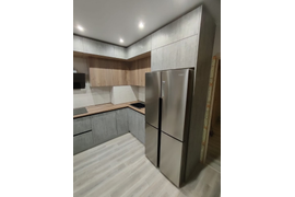 Кухня Бетон серый с деревом