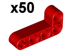 Technic, Liftarm, Modified Bent Thick L-Shape 2 x 4, Red (32140 / 4125200 / 4141270 / 6271827)
