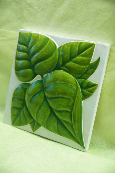 Изразцовая плитка "Подсолнухи" // 15*15