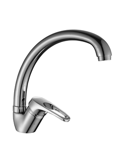Смеситель Decoroom одноручный для кухни с высоким повортным изливом, хром