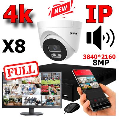 Комплект IP-камер 8 Мегапикселей с записью звука «GVS DS-F8-Full IP 4K»
