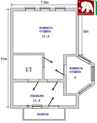 Проект 3-36, 160 кв.м., 7,5*11