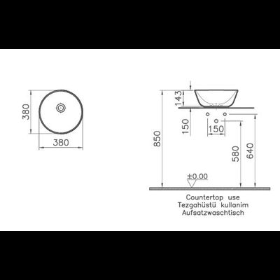 Раковина-чаша VitrA Geo, 38 см, цвет белый, 7421B003-0016