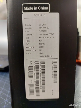 AORUS 16 BKF ( 16.0 WQXGA IPS 240Hz i7-13700H RTX4060 (8Gb) 16Gb 1024Gb SSD )