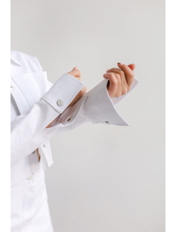 Куртка укороченная из джинсовой ткани (белый)