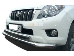 Защита переднего бампера двойная d76/75х42 (овал)Toyota Land Cruiser Prado 150 (2010-...)