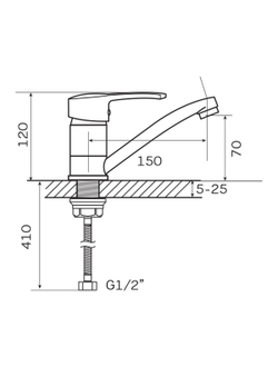 Смеситель для раковины однорычажный короткий гусак ZERIX PED-B 279