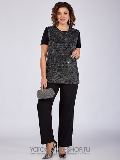 Праздничный комплект трехпредметный из непрозрачного, струящегося шифона и "пайетками"