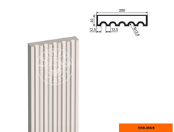 Рифленое тело фасадной пилястры из пенополистирола с покрытием LEPNINAPLAST-FASAD (Лепнинапласт-фасад) ПЛВ-200/5