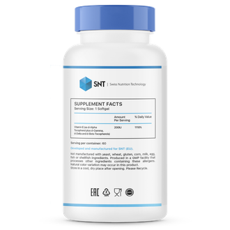 Витамин Е, 200IU, 60 кап.(SNT)