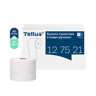 127520 / 127521 Tork Tellus Премиум туалетная бумага Mid-size в миди-рулонах мягкая Система T6 TP6 белая