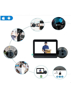 Видеоглазок wi-fi ED-300PD Black